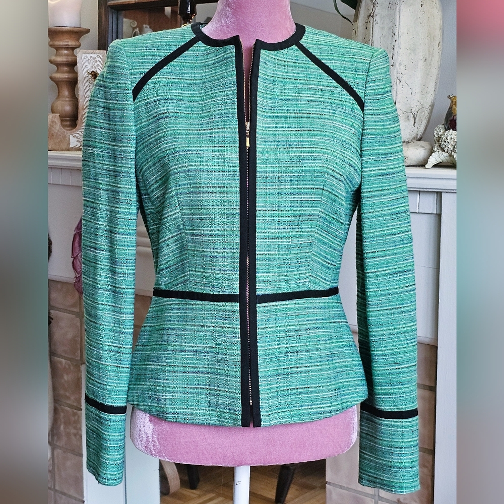Anne Klein Tweed Blazer. Zip Up Blazer. Vintage Blazer.
